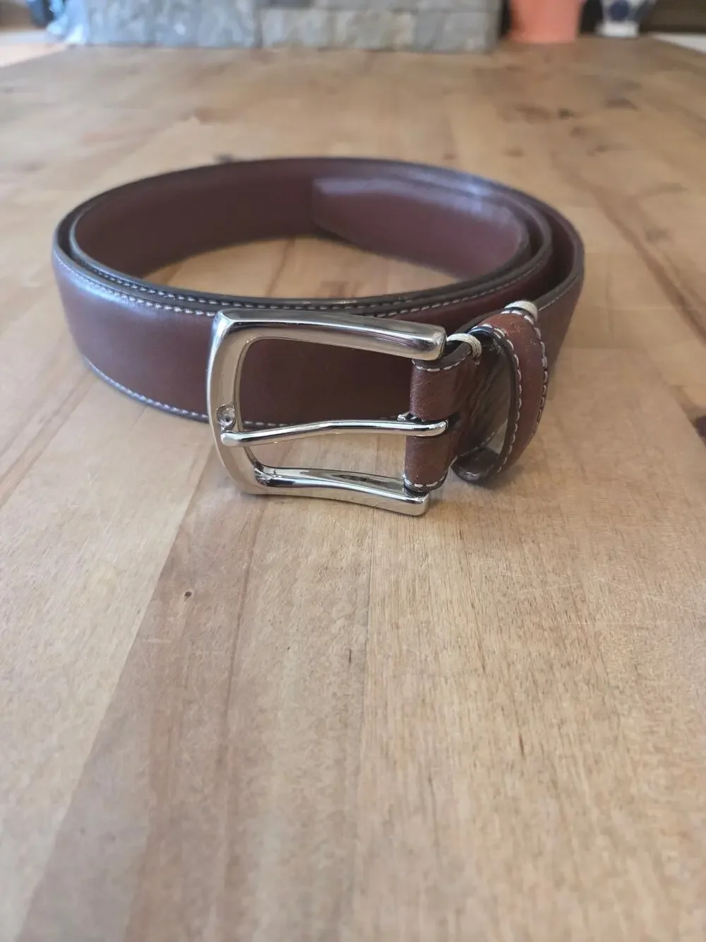 Torino Leather Co. Tumbled Leather Belt Brown Size 44 Model 61551